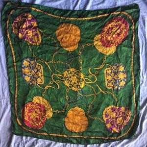 NINA RICCI Multicolor Silk Scarf Featuring Coin Purses